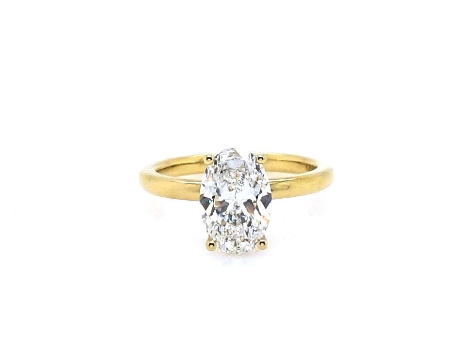 MILAN - 18ct yellow gold 2.02ct oval lab grown diamond solitaire ring