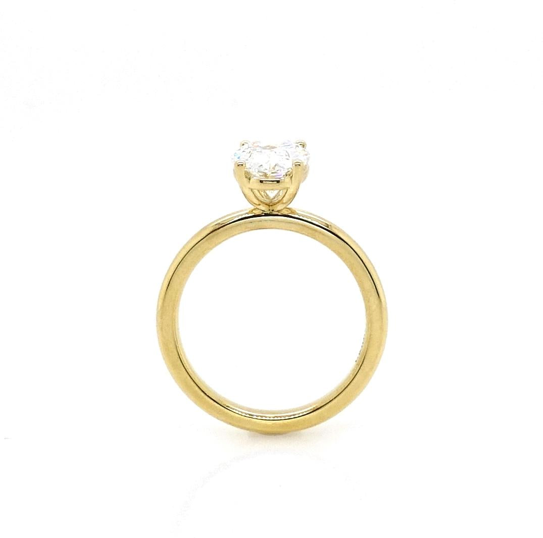 MILAN - 18ct yellow gold 2.02ct oval lab grown diamond solitaire ring