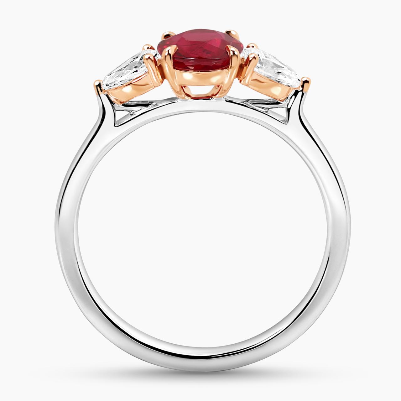 18ct white & rose gold ruby & diamond ring