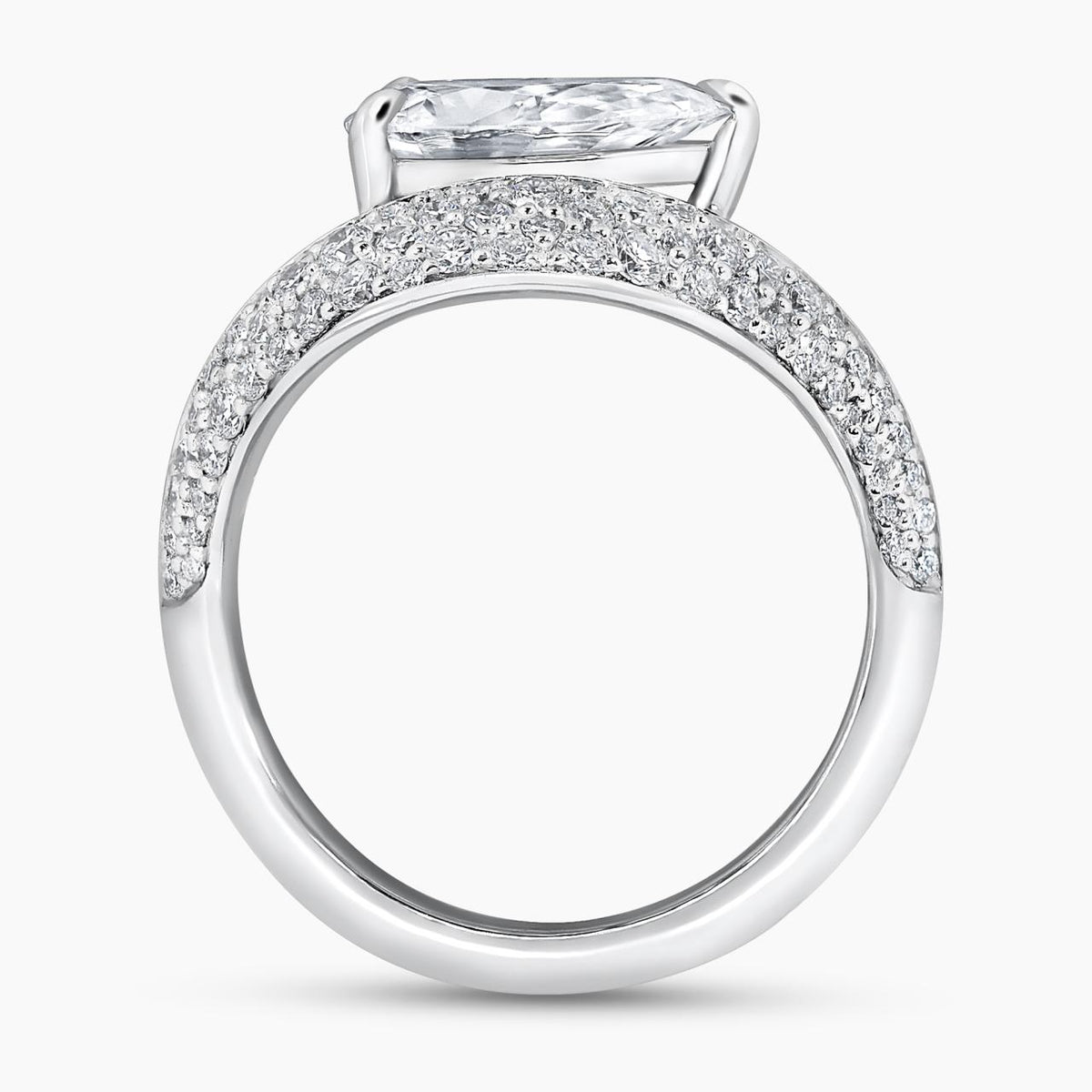 18ct white gold 1.54ct D VVS2 pear shaped lab grown diamond ring IGI Cert