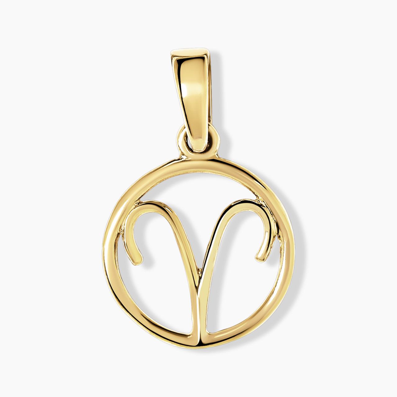 18ct yellow gold Aries zodiac pendant