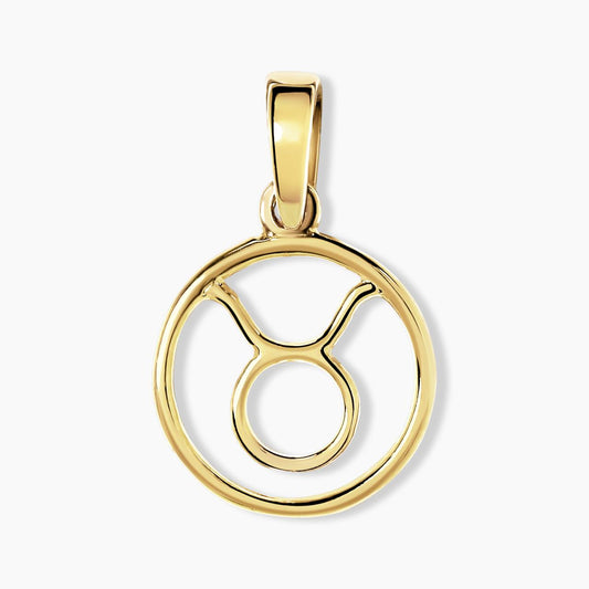 18ct yellow gold Taurus zodiac pendant