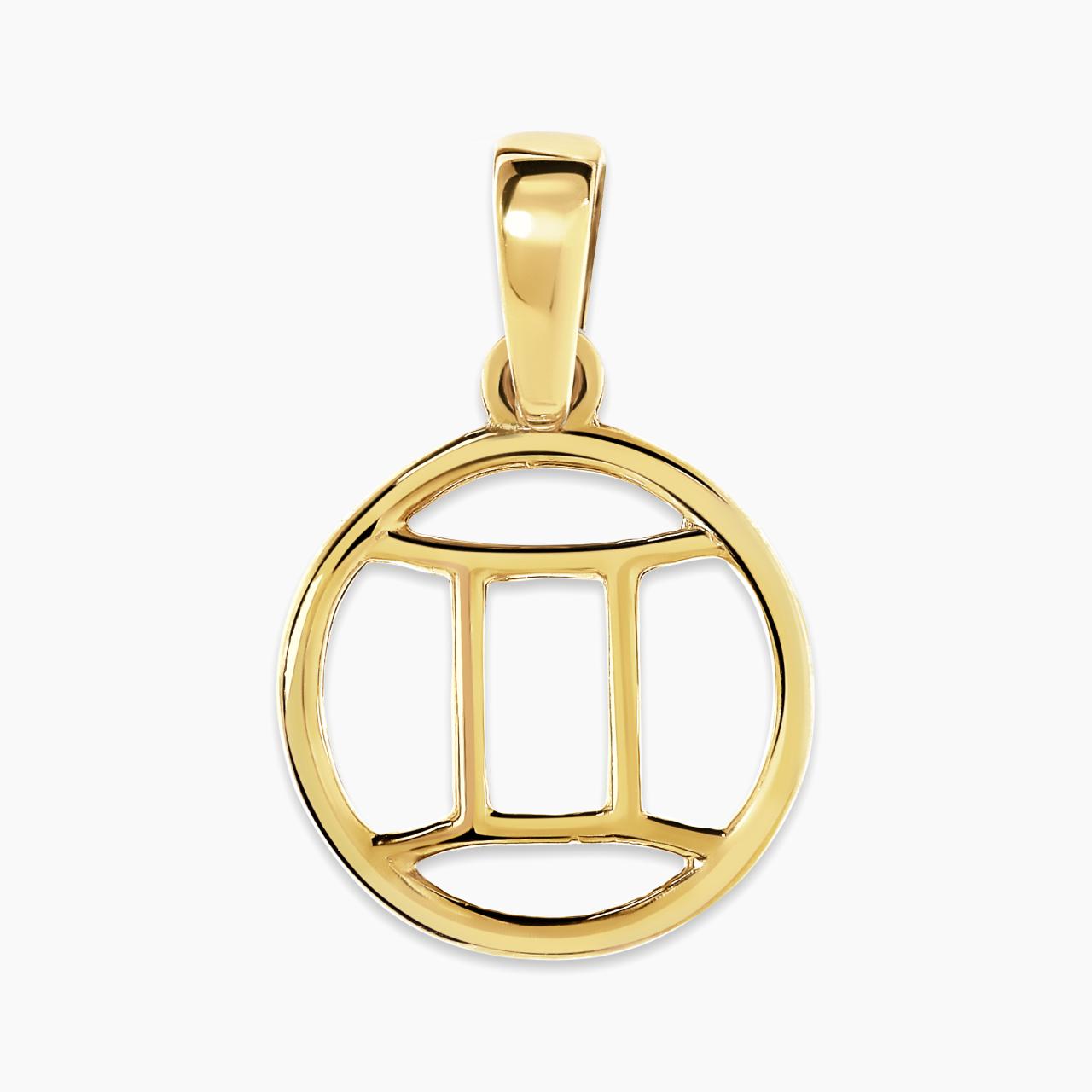 18ct yellow gold Gemini zodiac pendant