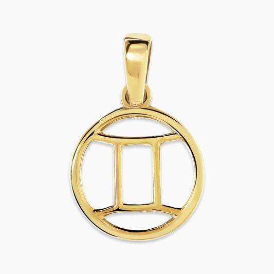 18ct yellow gold Gemini zodiac pendant
