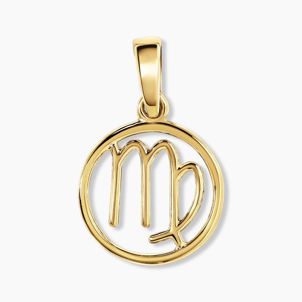 18ct yellow gold Virgo zodiac pendant
