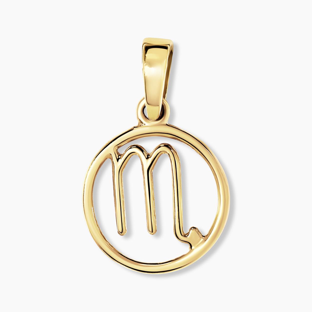 18ct yellow gold Scorpio zodiac pendant