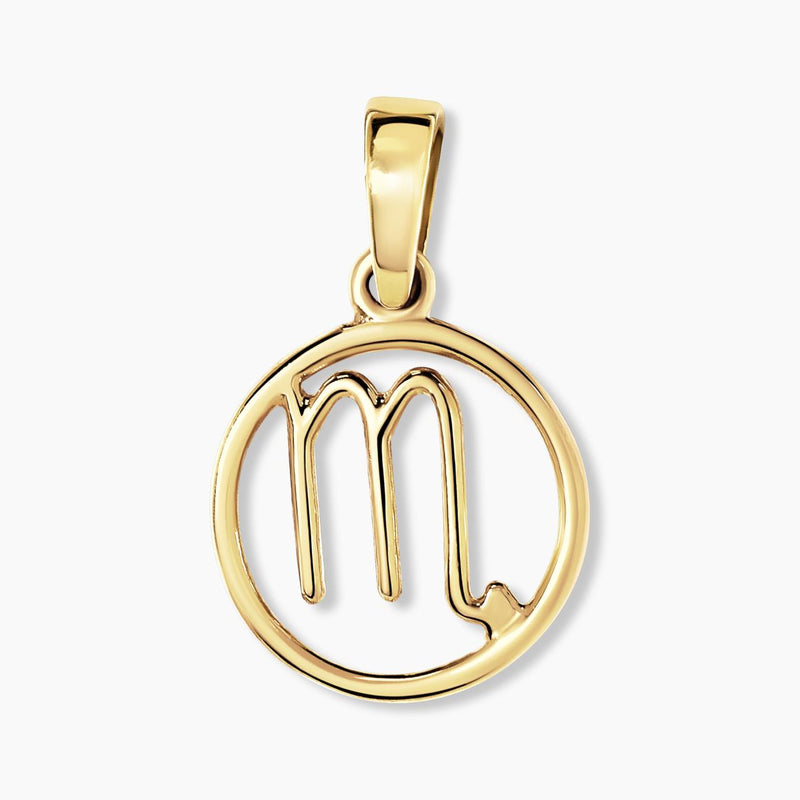 18ct yellow gold Scorpio zodiac pendant