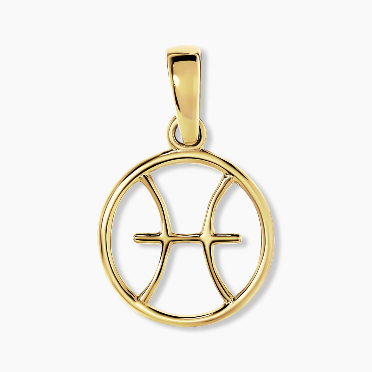 18ct yellow gold Pisces zodiac pendant