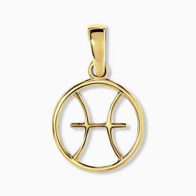 18ct yellow gold Pisces zodiac pendant