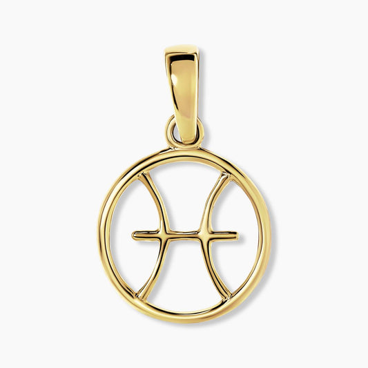 18ct yellow gold Pisces zodiac pendant