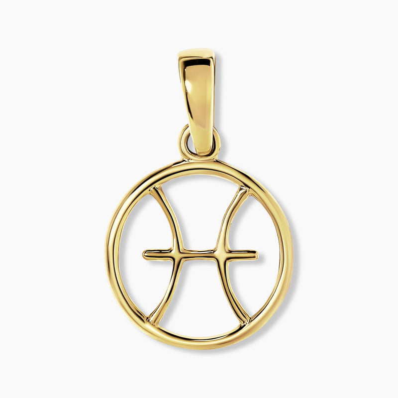 18ct yellow gold Pisces zodiac pendant