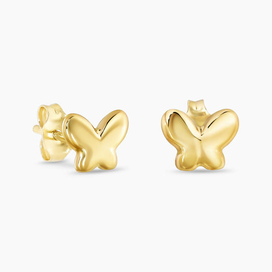 18ct yellow gold butterfly stud earrings