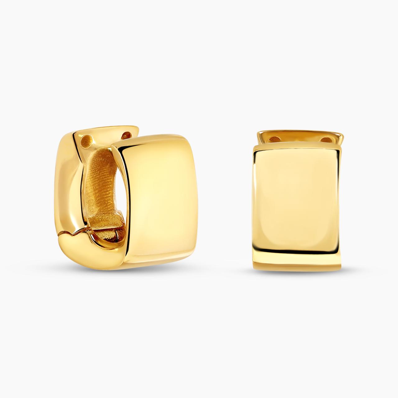 18ct yellow gold chunky square hoop earrings
