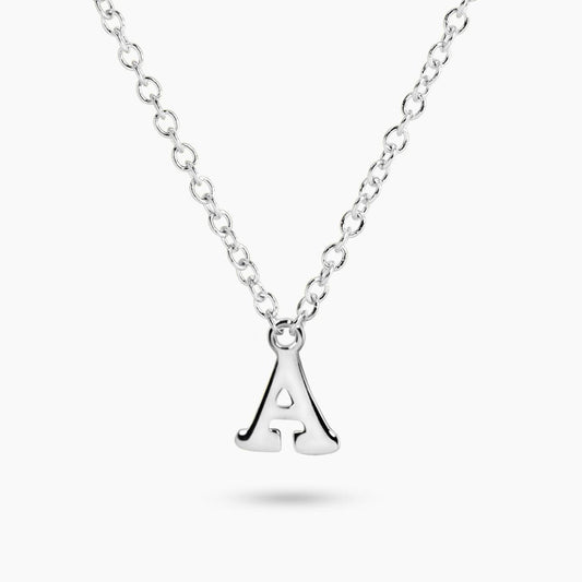 18ct white gold initial "A" necklace