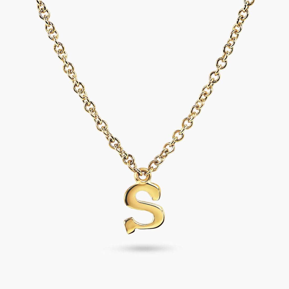 18ct yellow gold initial "S" necklace