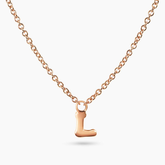 18ct rose gold initial "L" necklace