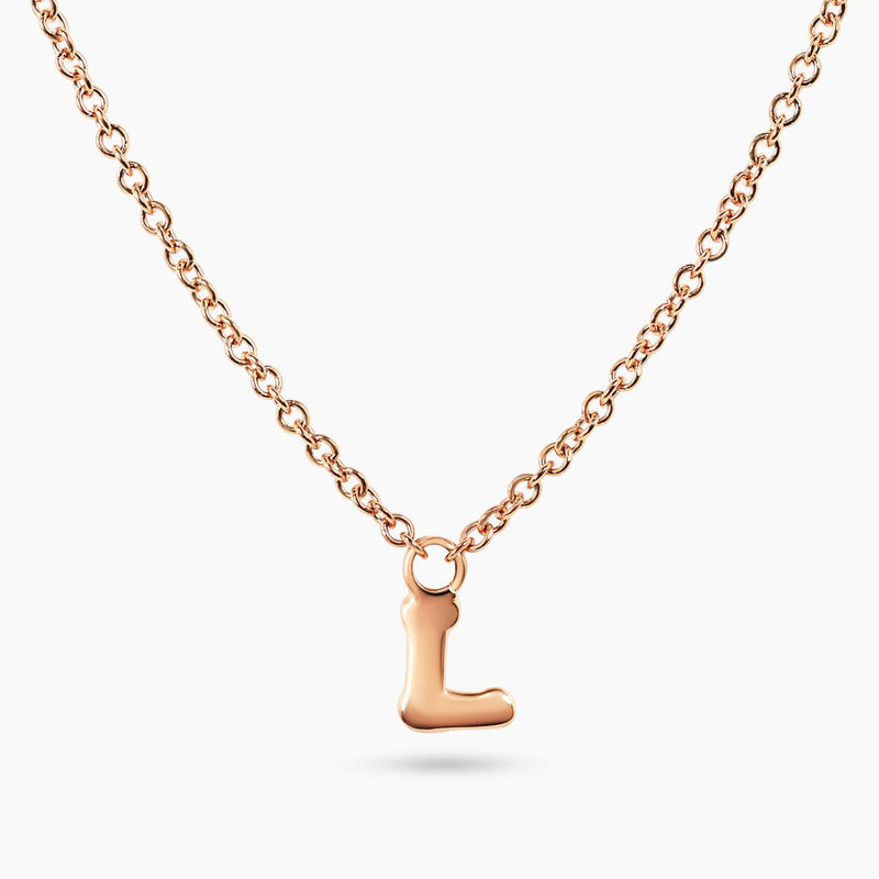 18ct rose gold initial "L" necklace