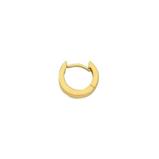 18ct yellow gold single 8mm  hoop earring