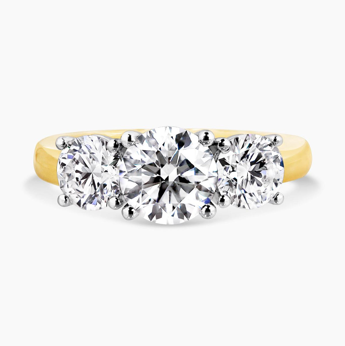 18ct yellow and white gold round brilliant cut diamond ring GIA Certs