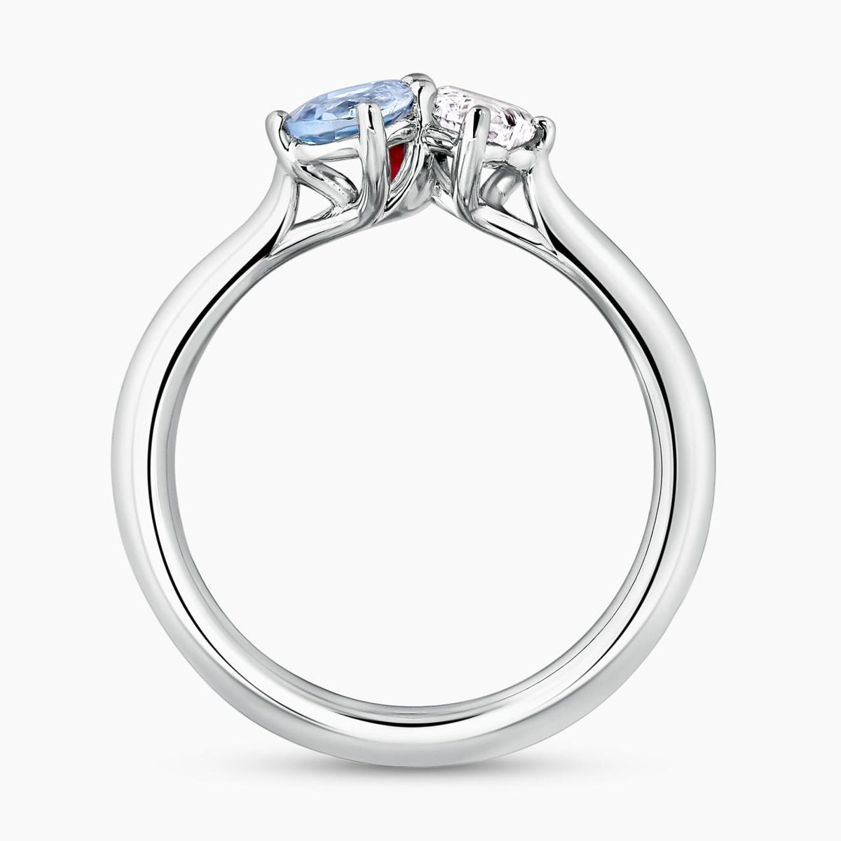 18ct white gold diamond, tourmaline and aquamarine ring
