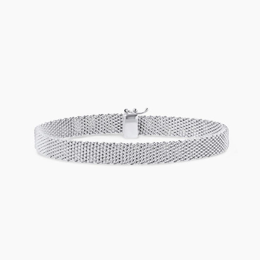 Silver plain mesh bracelet