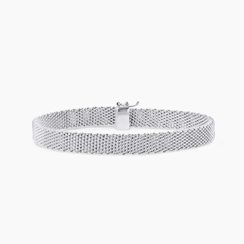 Silver plain mesh bracelet