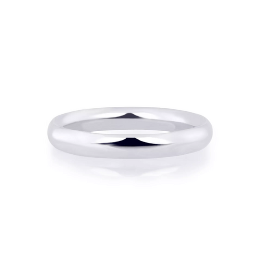 18ct white gold 3mm contour ring