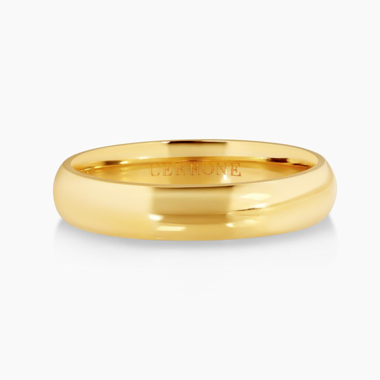18ct yellow gold 4.13mm plain wedding ring