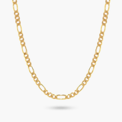 9CT Yellow Gold Figaro 45cm Chain