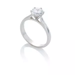 SIENA - 18ct white gold round solitaire diamond engagement ring six claw setting