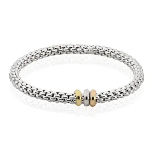 18ct white, yellow and rose gold Fope bracelet