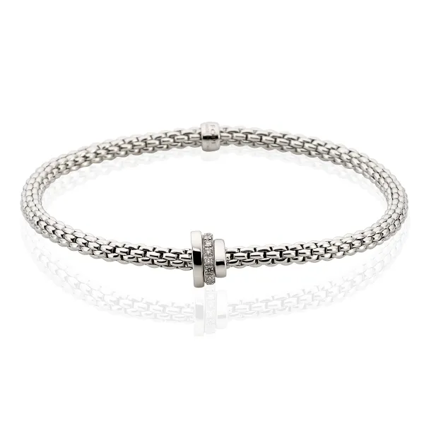 18ct white gold diamond Fope bracelet