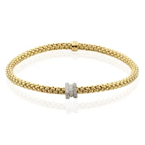 18ct diamond Fope bracelet features round brilliant cut diamonds