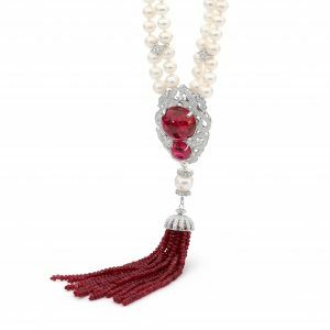 Silver cubic zirconia agate & fresh water pearls tassel necklace