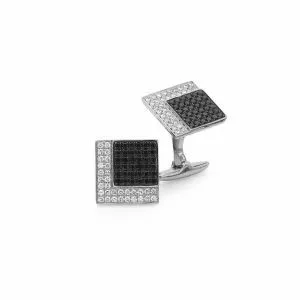 18ct white gold diamond cufflinks