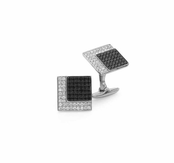 18ct white gold diamond cufflinks