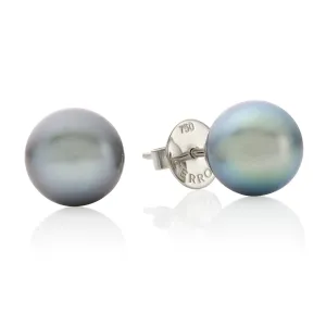 18ct White Gold Tahitian Pearl Stud Earrings