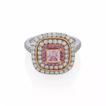 18ct rose & white gold pink diamond engagement ring