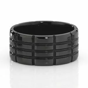 18ct white gold black rhodium ring