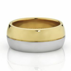 18ct yellow and white gold mens ring