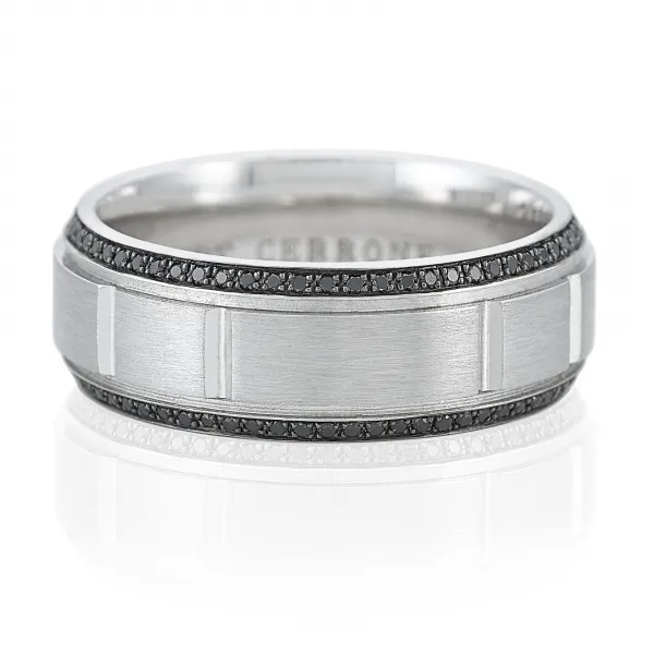 Platinum Black Diamond Mens Ring