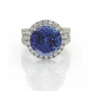 18ct white gold tanzanite brilliant cut ring