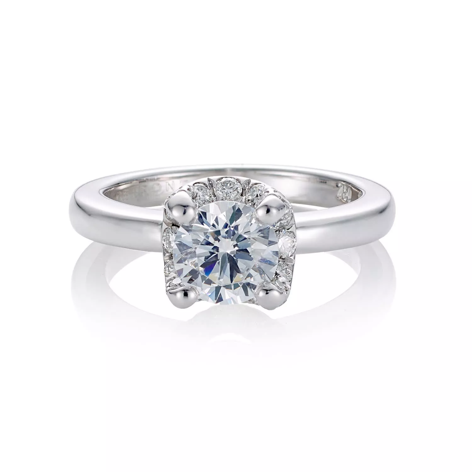 Pave solitaire best sale ring