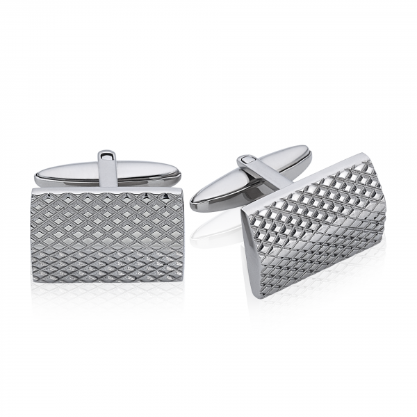 Stainless Steel Cufflinks with Ridged feature