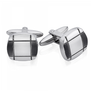 Stainless steel black rhodium cufflinks