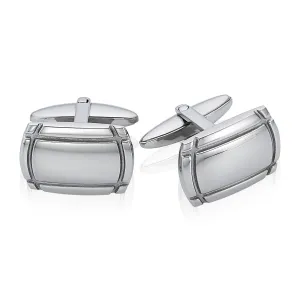 Stainless steel black border cufflinks