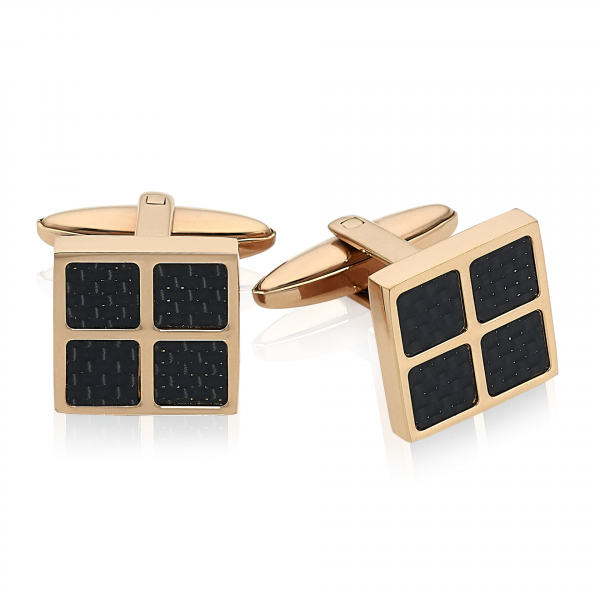 Stainless Steel with Rose Gold Plated Cufflinks