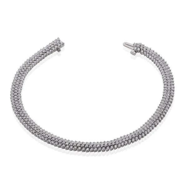 18ct White gold pave set diamond bracelet