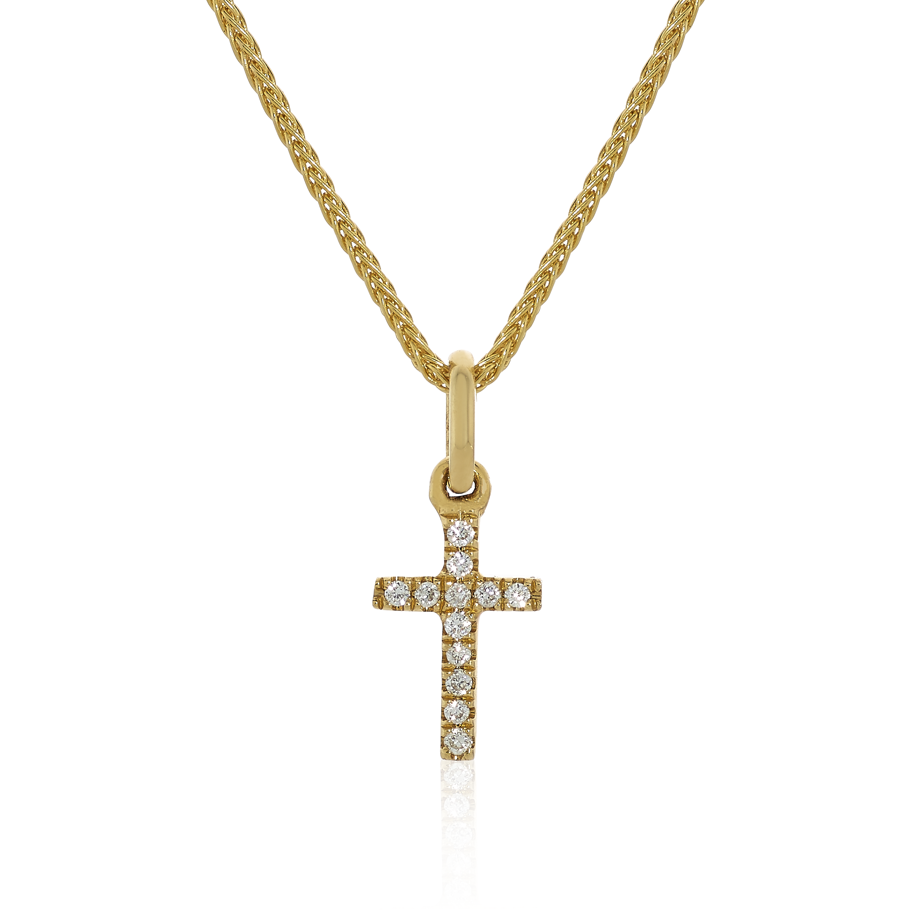 18ct Yellow Gold Round Brilliant Cut Diamonds Cross | Cerrone