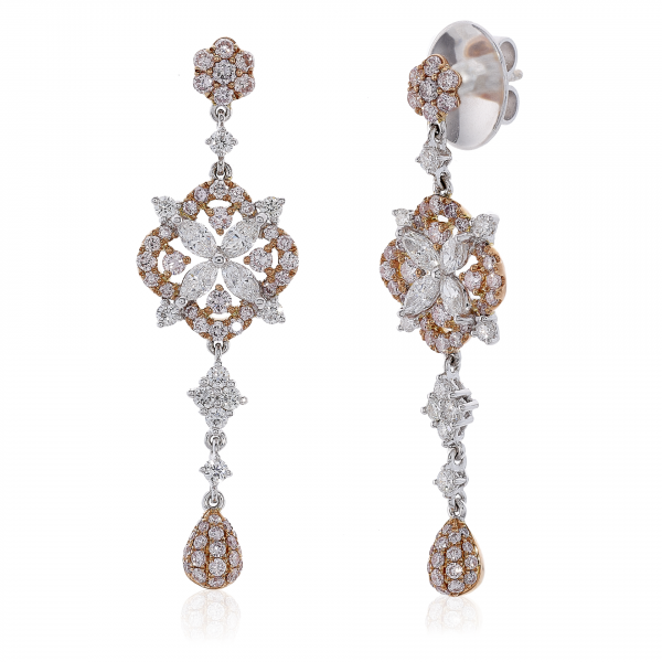 rose gold and pink diamond earrings